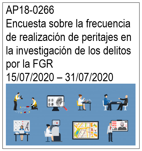 AP18-0266 Encuesta sobre la frecuencia de realización de peritajes en la investigación de los delitos por la FGR